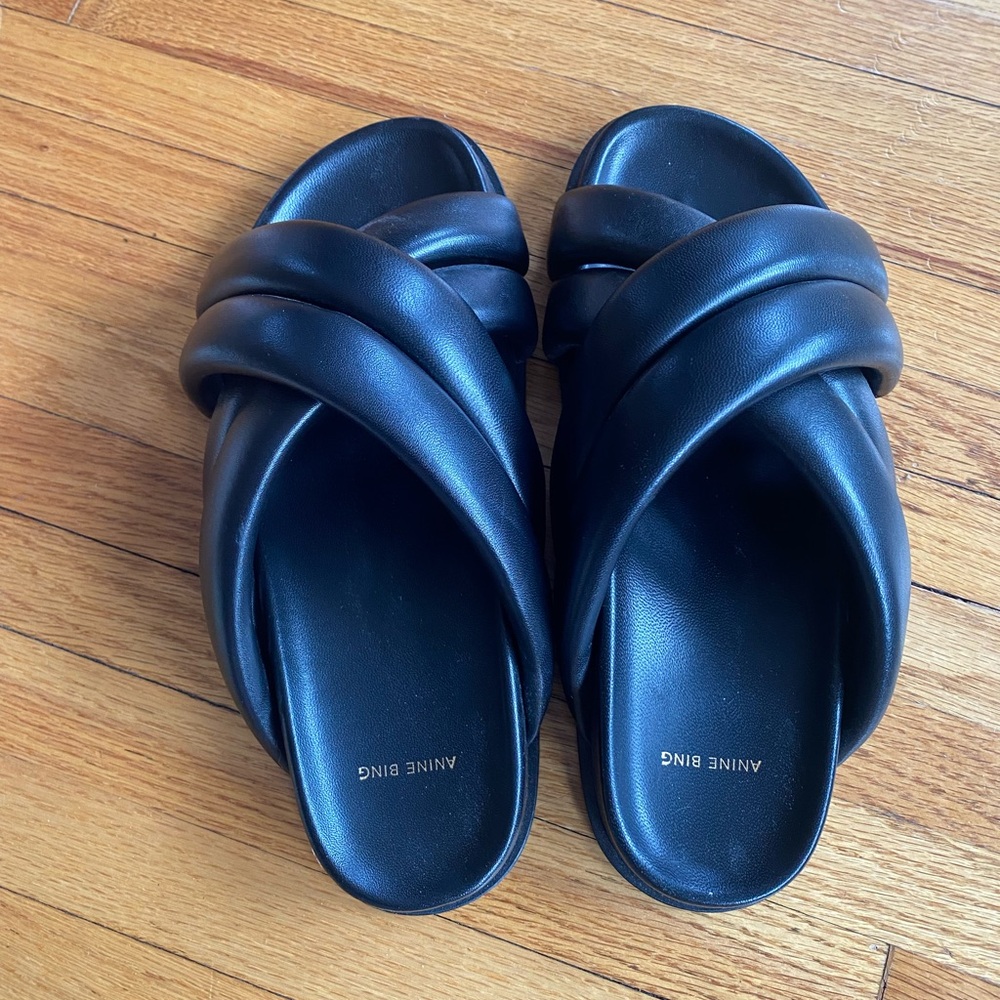 Anine Bing Lizzie Slides in Black, EU Size: 40 - Picture 9 of 10